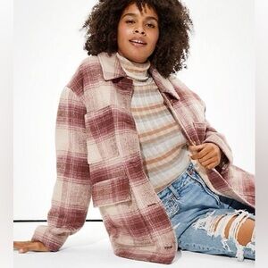 American Eagle Flannel Sherpa Lined Jacket